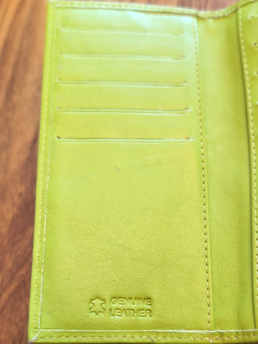 Vogue Bright Green Leather Wallet with Bow Detail